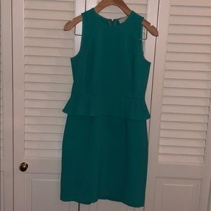 Loft turquoise peplum dress